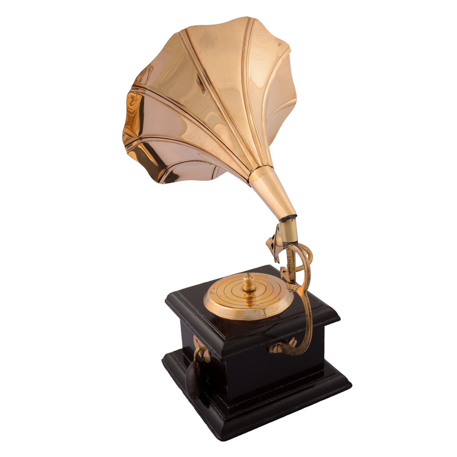 Black and Golden Brass Antique Gramophone musical instrument Decorative Showpiece Kafalo