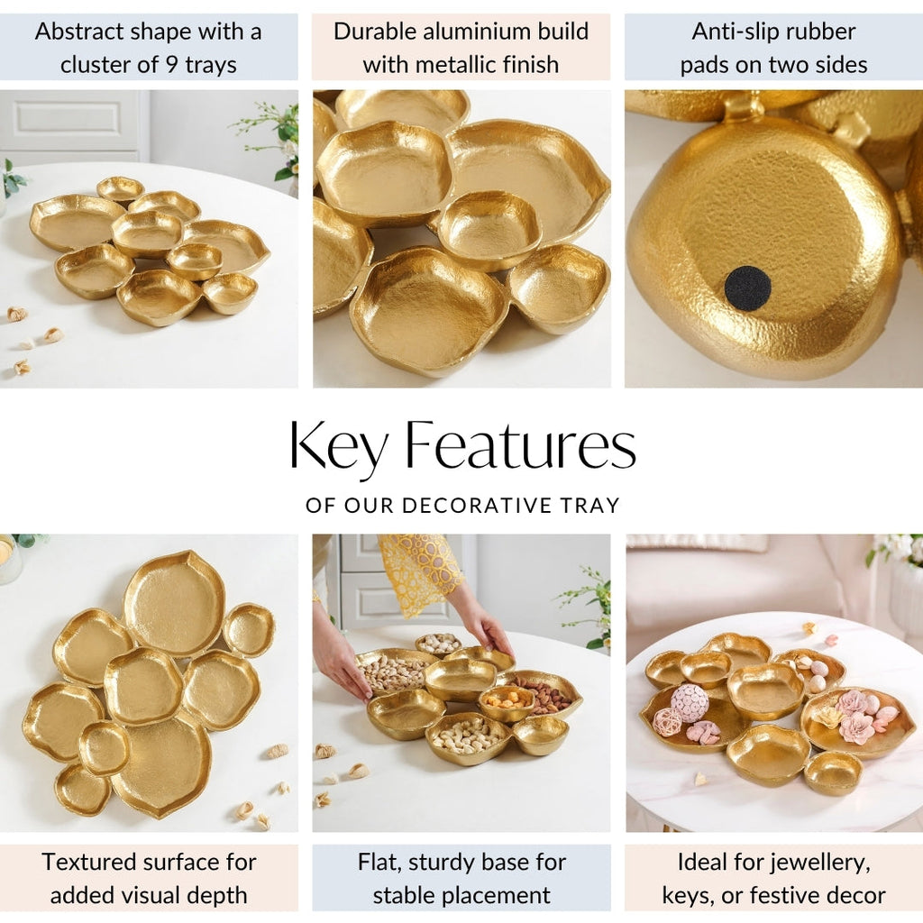 Golden Cluster Tray Large Nestasia