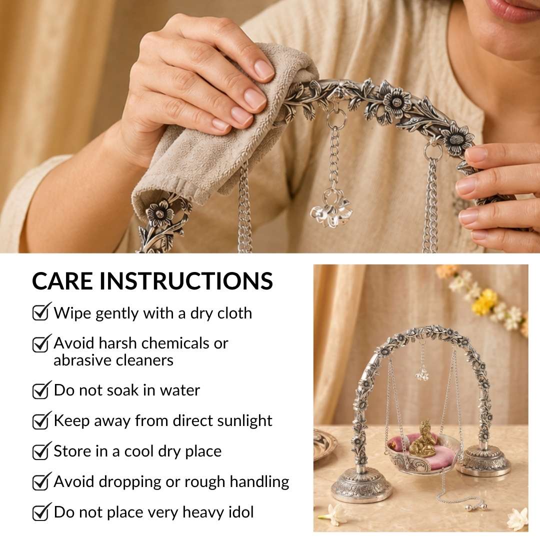 Silver Plated Brass Arch Laddoo Gopal Jhula Nestasia