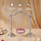 Pure Brass Silver Plated Jhula For Laddu Gopal Nestasia