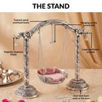 Pure Brass Silver Plated Jhula For Laddu Gopal Nestasia