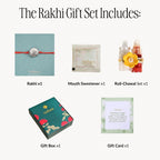 Sacred Brass Rakhi With Silver Finish Gift Set Nestasia