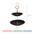 Black Gold 2-Tier Ceramic Cupcake Stand Nestasia