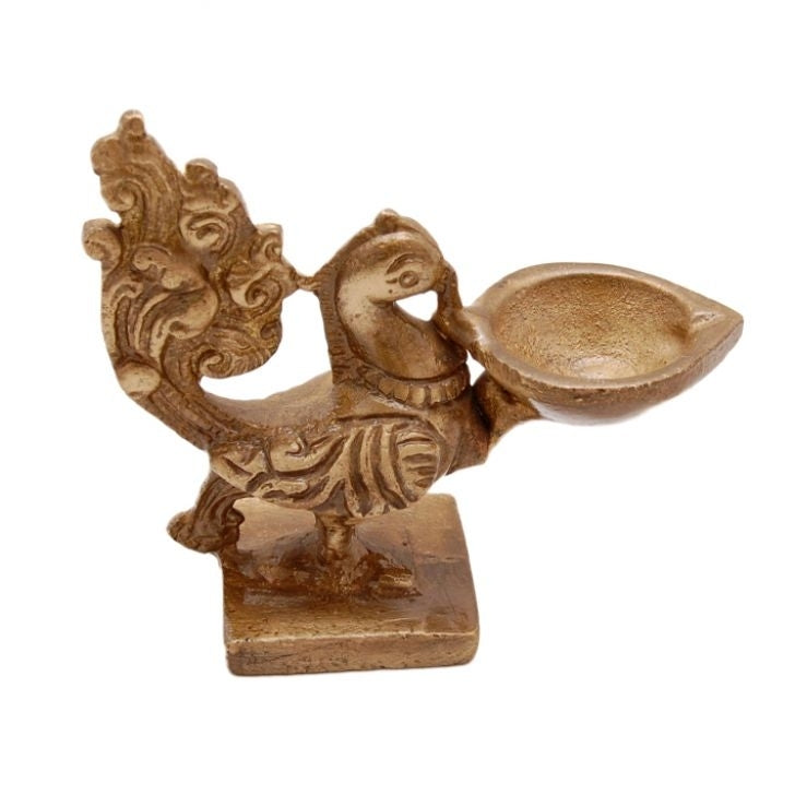 Beautiful Peacock Designer Brass Diya Kafalo