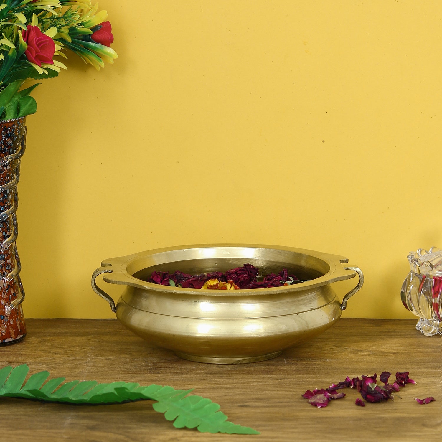 Golden antique Decorative Brass Urli Bowl Kafalo