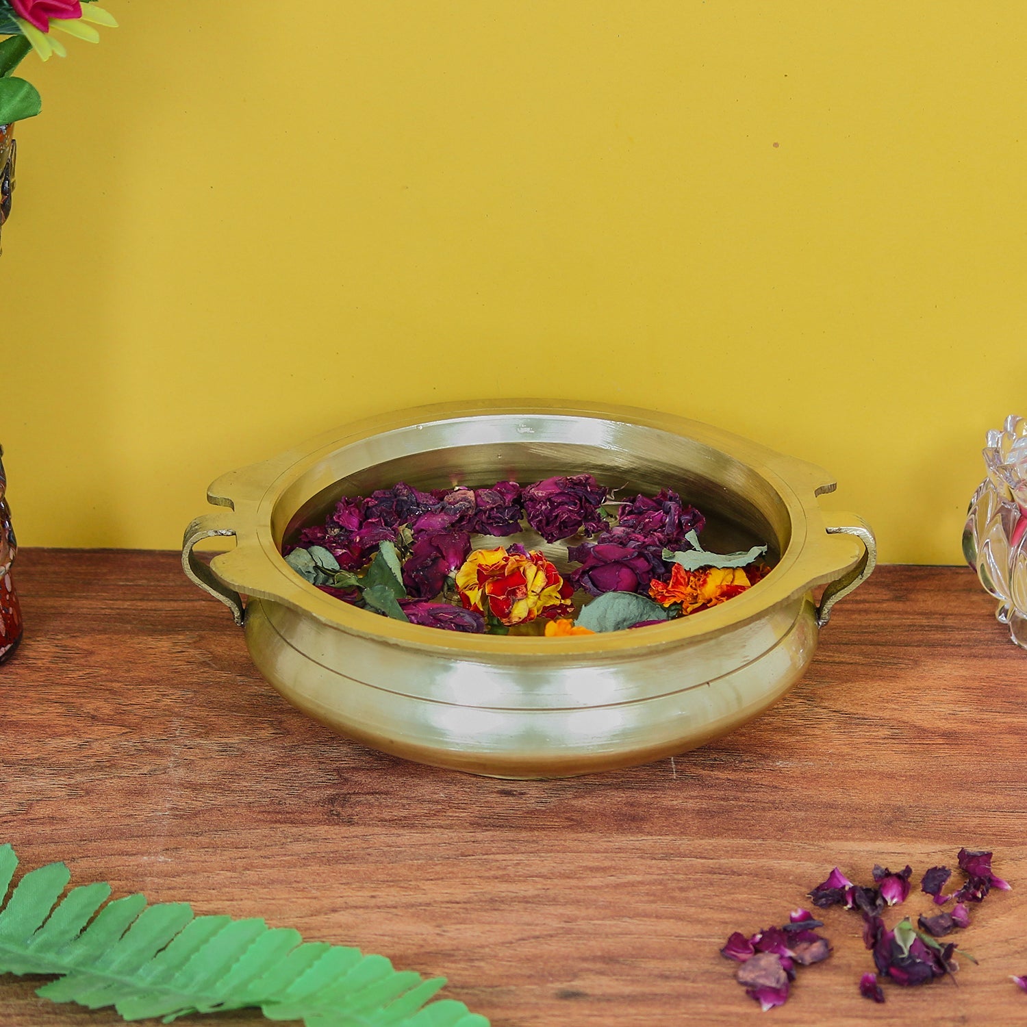 Golden antique Decorative Brass Urli Bowl Kafalo
