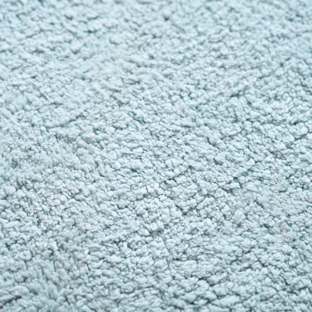 Baby Blue Pom Pom Tufted Cotton Anti Slip Floor Mat 88x47cm Nestasia