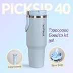 PickSip 40 Insulated Tumbler With Top Handle Baby Blue Jay 1200ml Nestasia