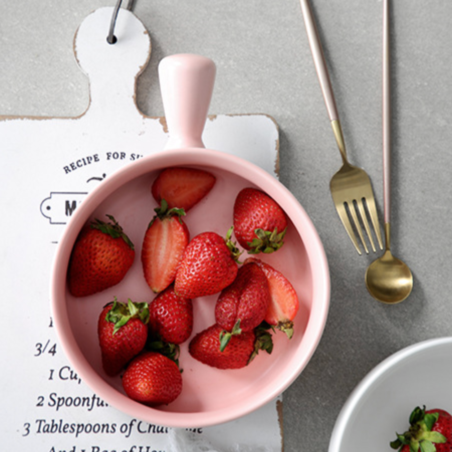 Baking Bowl with Handle Pink Nestasia