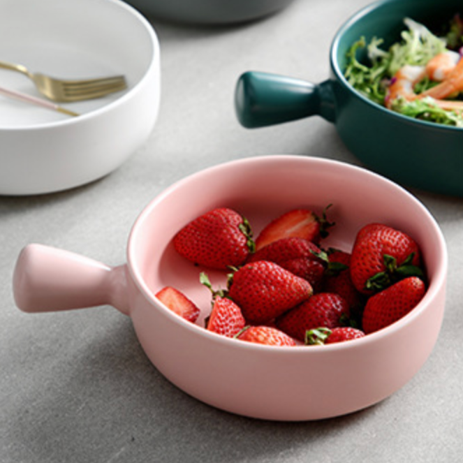 Baking Bowl with Handle Pink Nestasia