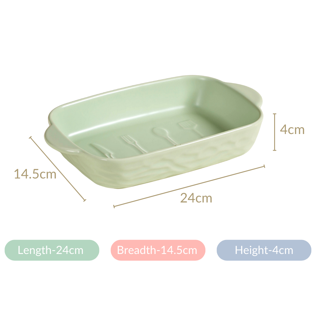 Premium Ceramic Baking Dish Green 650 ml Nestasia