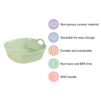 Sage Green Large Ceramic Serving Bowl 800 ml Nestasia