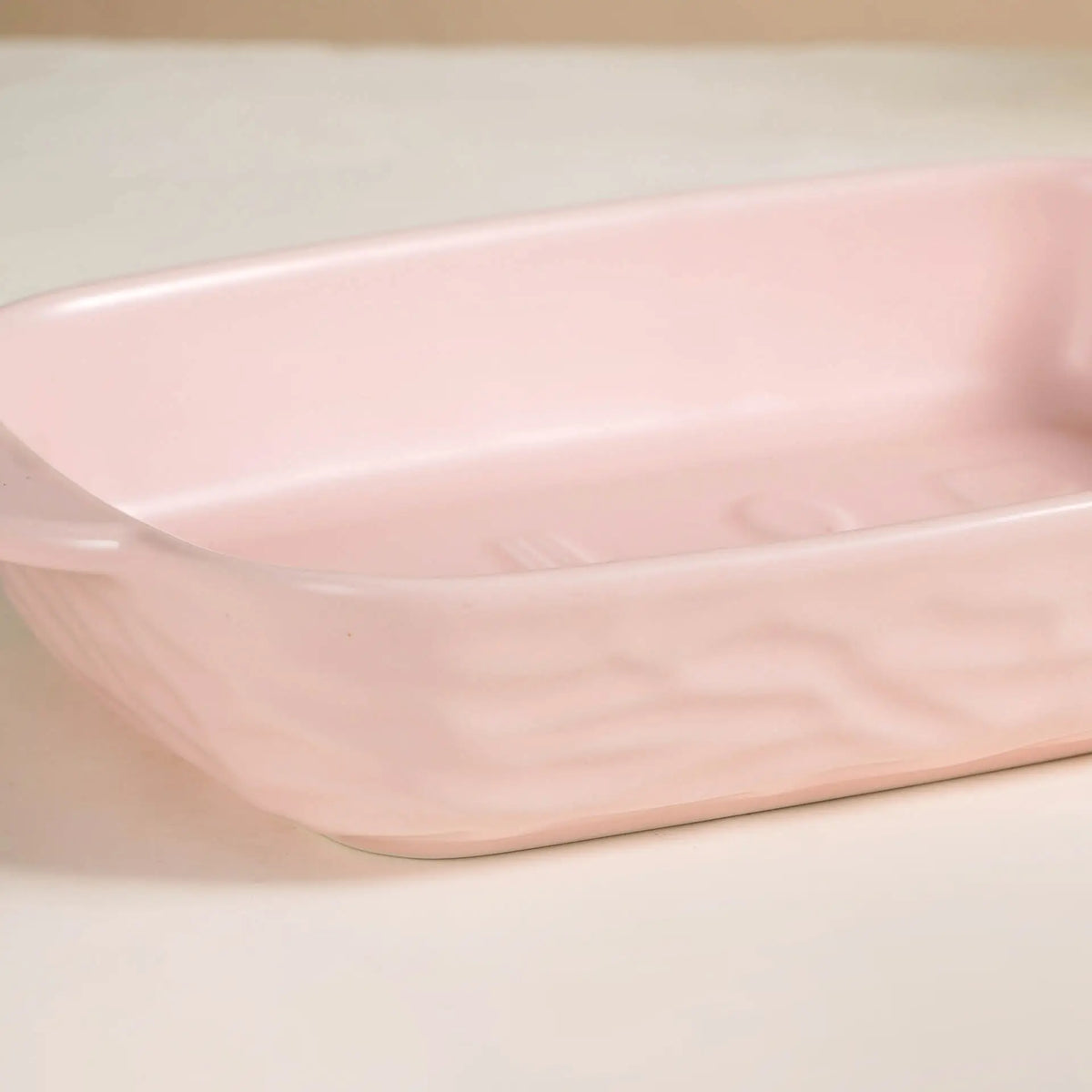 Ceramic Casserole Dish With Double Handle Pink 650 ml Nestasia