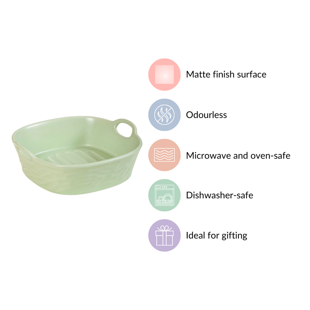 Sage Green Large Ceramic Serving Bowl 800 ml Nestasia