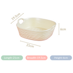 Ceramic Serving Bowl With Double Handle White 800 ml Nestasia