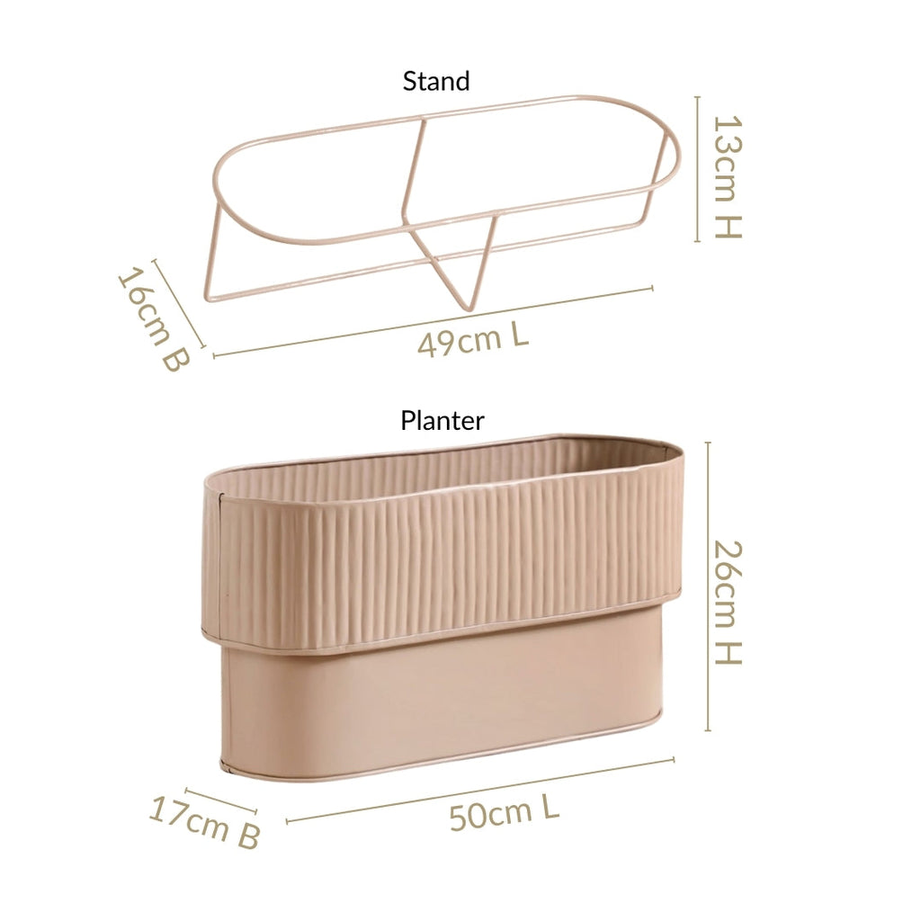Balcony Box Planter With Stand Taupe Nestasia