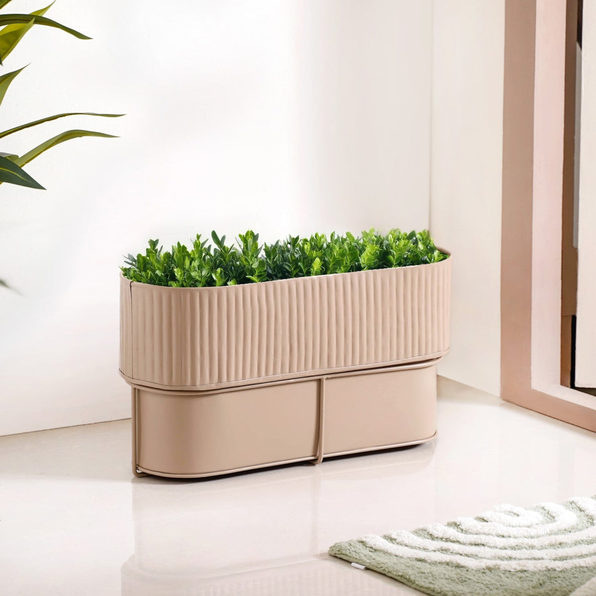 Balcony Box Planter With Stand Taupe Nestasia