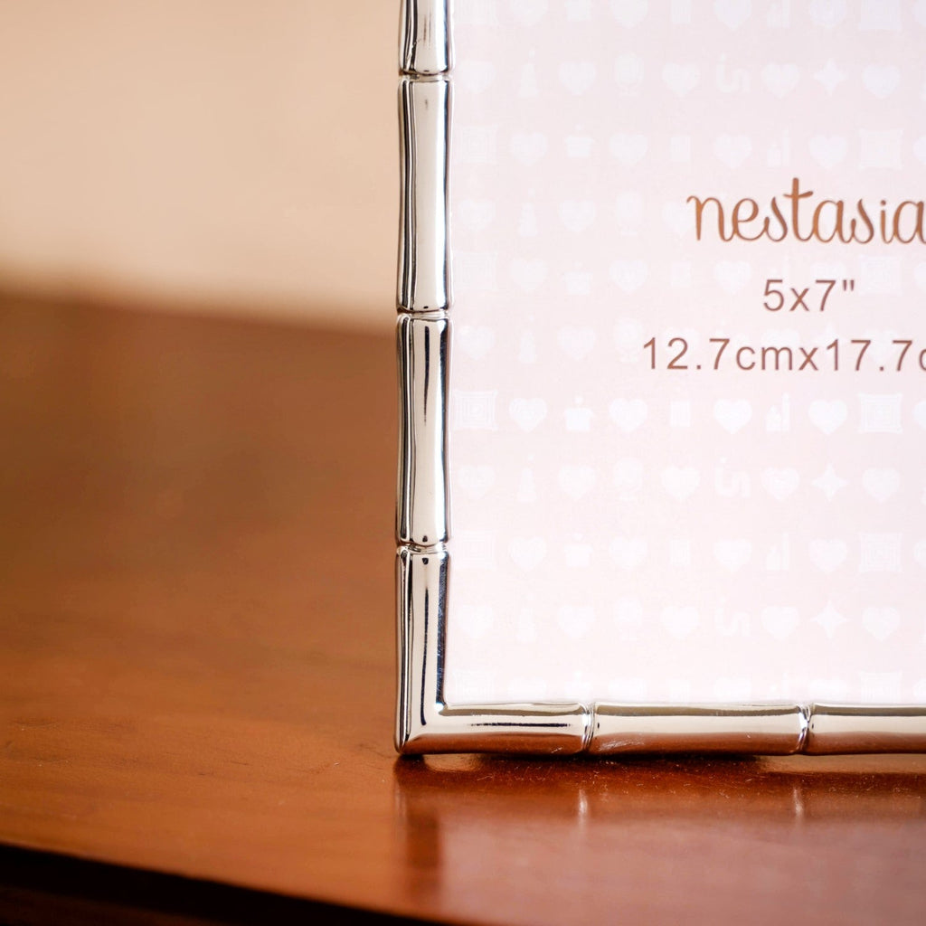 Silver Chic Bamboo Design Photo Frame Large 13x18cm Nestasia