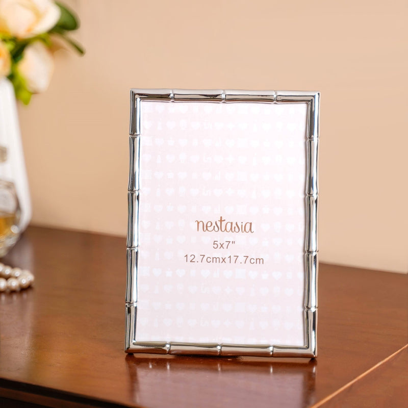 Silver Chic Bamboo Design Photo Frame Large 13x18cm Nestasia