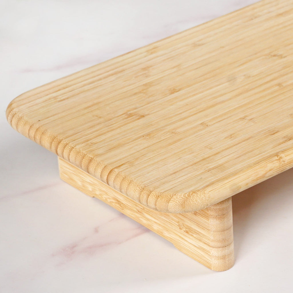 Bamboo Pedestal Serving Platter 13 Inch Nestasia