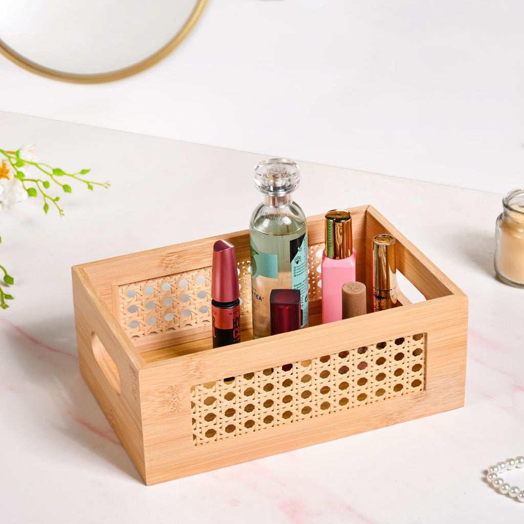Bamboo Wood Decorative Weave Storage Basket Nestasia