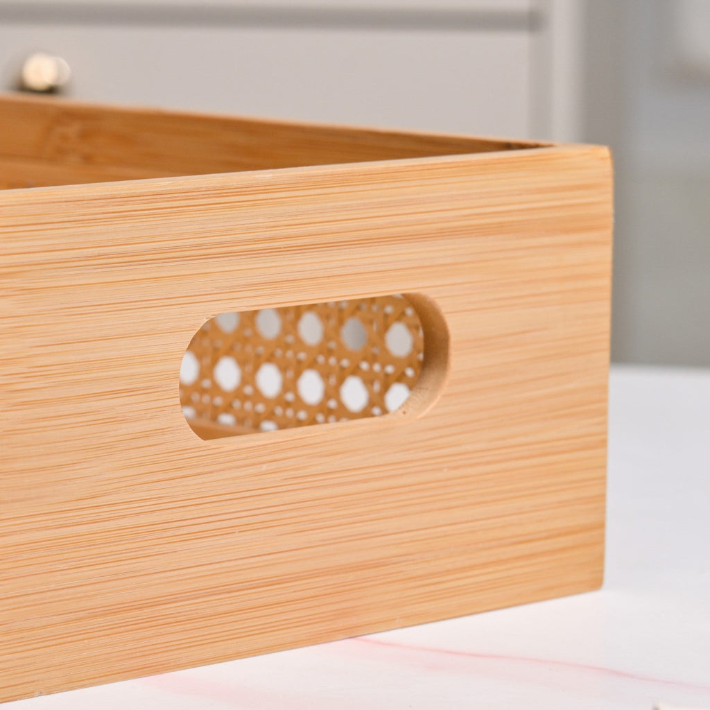 Bamboo Wood Decorative Weave Storage Basket Nestasia