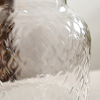Diamond Glass Storage Jars with Bamboo Lid Set of 2 1400ml Nestasia