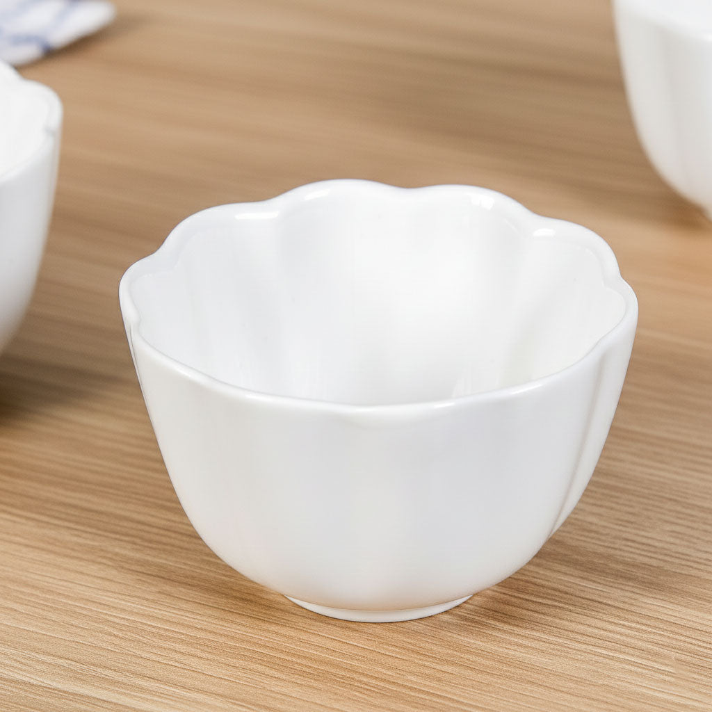 Bamboo Platter With Ceramic Bowls Set Of 5 Nestasia