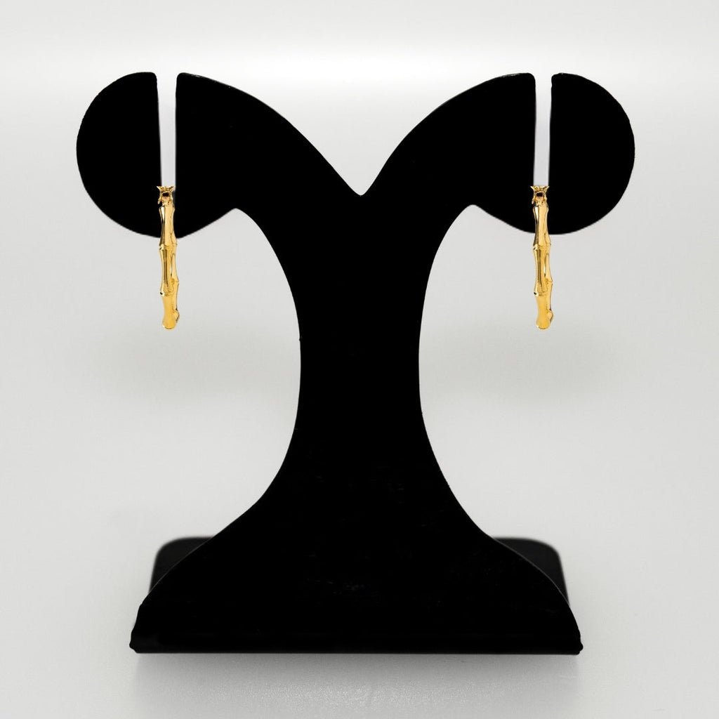 Bamboo Stem Hoops Gold Nestasia