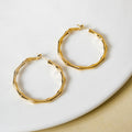 Bamboo Stem Hoops Gold Nestasia