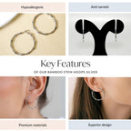 Bamboo Stem Hoops Silver Nestasia