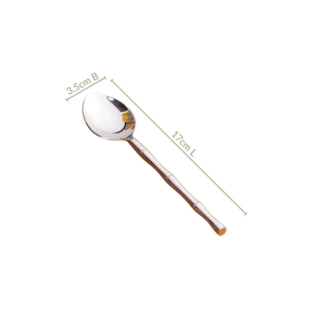 Bamboo Inspired Stainless Steel Table Spoon Set Of 6 Nestasia