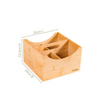 Bamboo Cutlery Caddy With Handle Nestasia