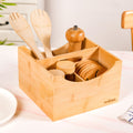 Bamboo Cutlery Caddy With Handle Nestasia