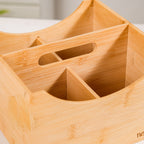 Bamboo Cutlery Caddy With Handle Nestasia