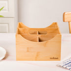 Bamboo Cutlery Caddy With Handle Nestasia