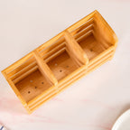 Bamboo Wood Cutlery Holder With 3 Sections Nestasia