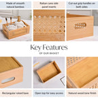 Bamboo Wood Decorative Weave Storage Basket Nestasia