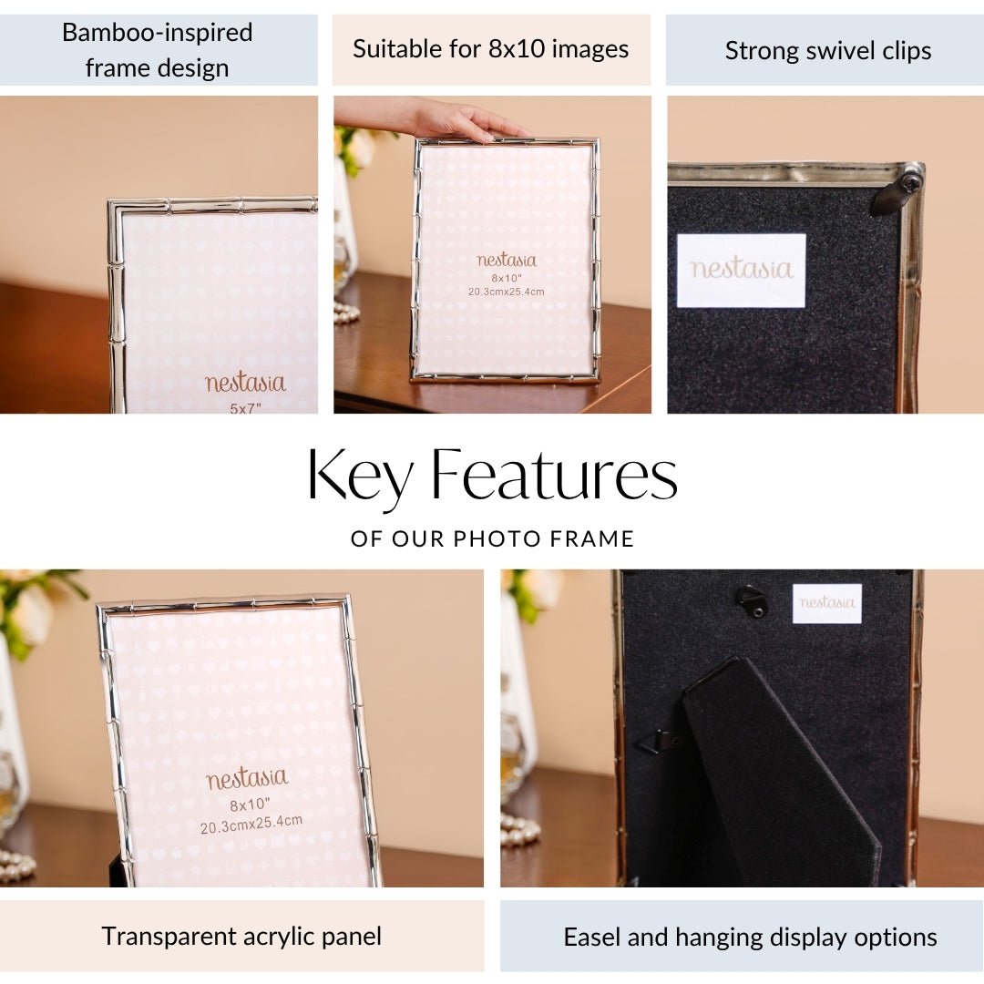 Large Bamboo Cut Photo Frame 20x25cm Nestasia