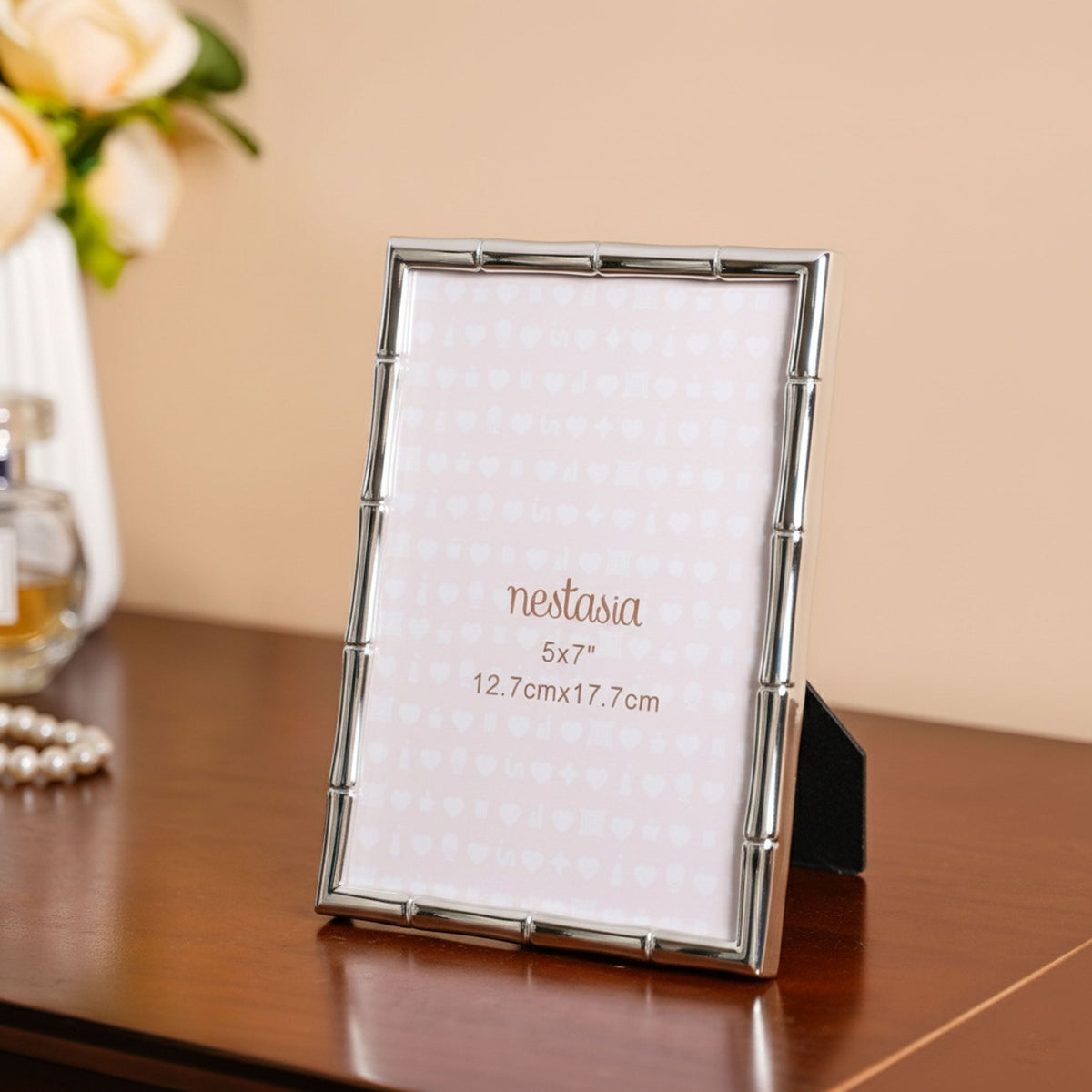 Silver Chic Bamboo Design Photo Frame Large 13x18cm Nestasia