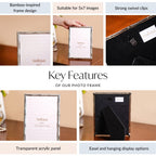 Silver Chic Bamboo Design Photo Frame Large 13x18cm Nestasia