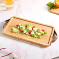 Bamboo Tray With Leather Handles 12inch Nestasia