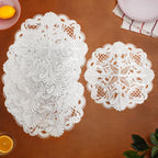Baroque Bloom Table Mat White Silver Set Of 6 Nestasia