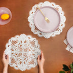 Baroque Bloom Table Mat White Silver Set Of 6 Nestasia