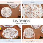 Baroque Bloom Table Mat White Silver Set Of 6 Nestasia