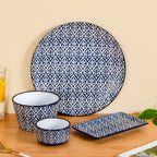 Baroque Navy Blue 16 Piece Dinner Set For 4 Nestasia