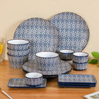 Baroque Navy Blue 16 Piece Dinner Set For 4 Nestasia