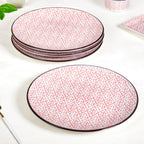 Baroque Pink 16 Piece Ceramic Dinner Set For 4 Nestasia