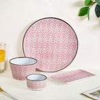 Baroque Pink 16 Piece Ceramic Dinner Set For 4 Nestasia