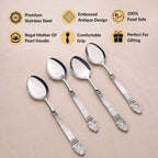 Baroque Dinner Spoon With Mother Of Pearl Inlay Set Of 4 Nestasia